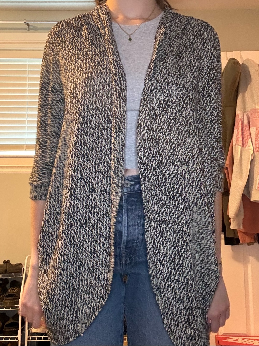 3 for $15 Painted threads Heathered Knit Cardigan Sweater - Gray size small